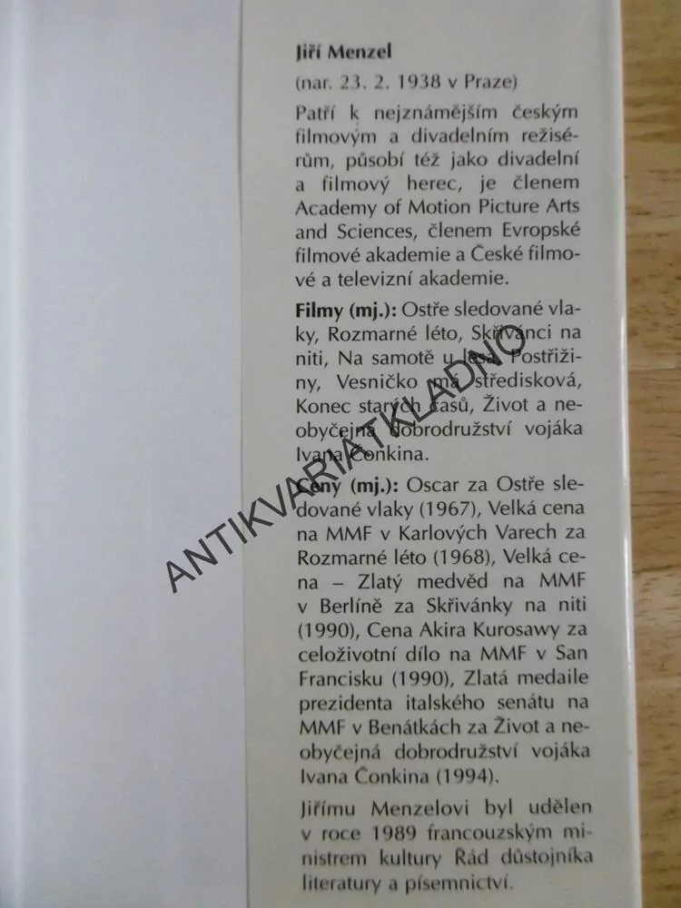TAK NEVÍM, JIŘÍ MENZEL, **an