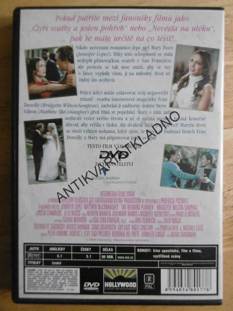 SVATBY PODLE MARY, MATTHEW MCCONAUGHEY, DVD FILM