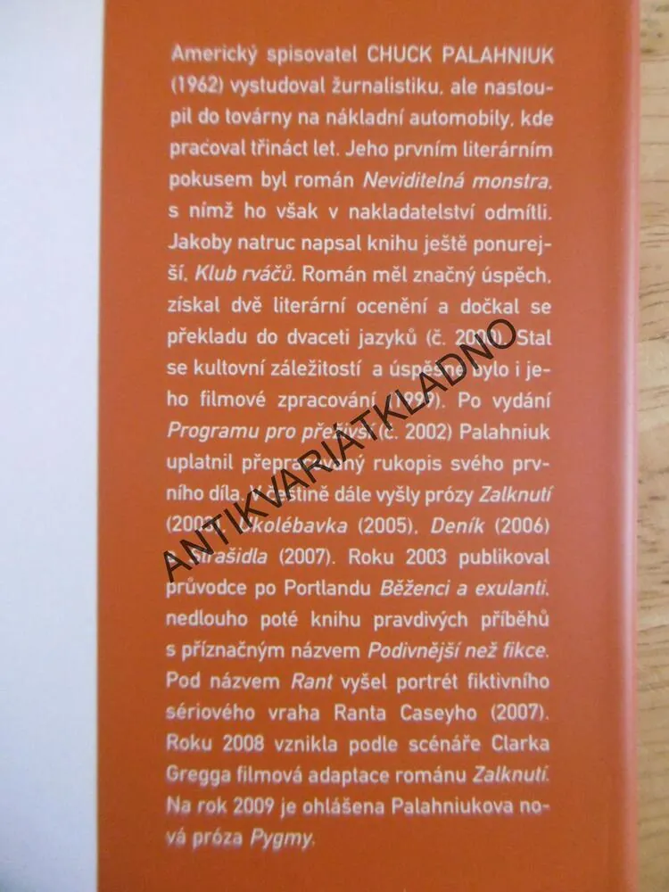 SNUFF, CHUCK PALAHNIUK, **an