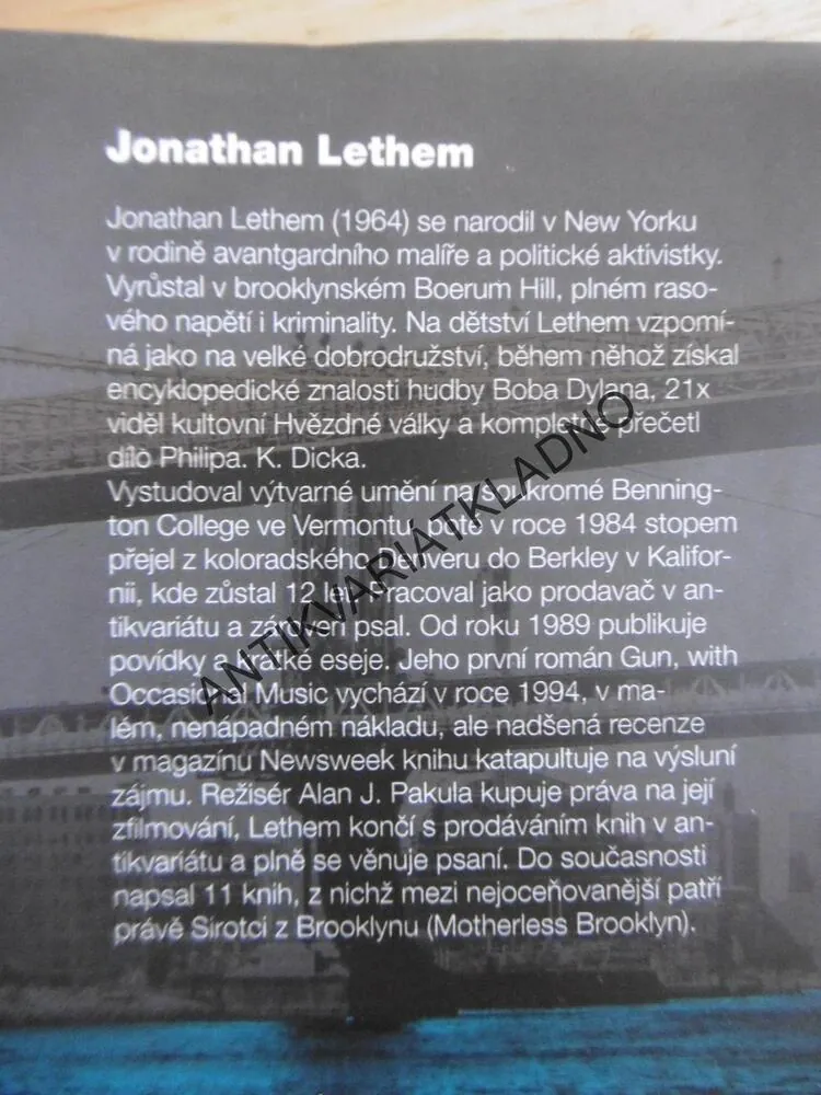 SIROTCI V BROOKLYNU, JONATHAN LETHEM, **an