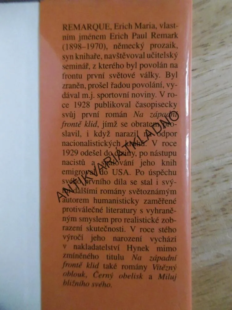 MILUJ BLIŽNÍHO SVÉHO, ERICH MARIA REMARQUE, **an