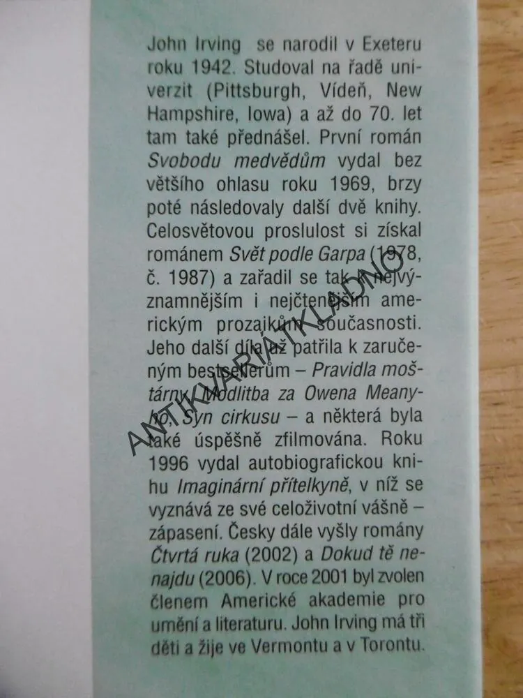 SVĚT PODLE GARPA, JOHN IRVING,**an