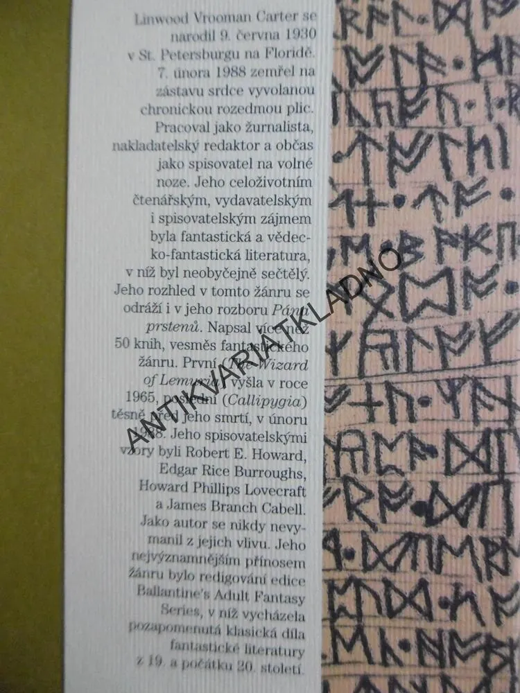 ZÁKULISÍ PÁNA PRSTENŮ, LIN CARTER TOLKIEN, **an