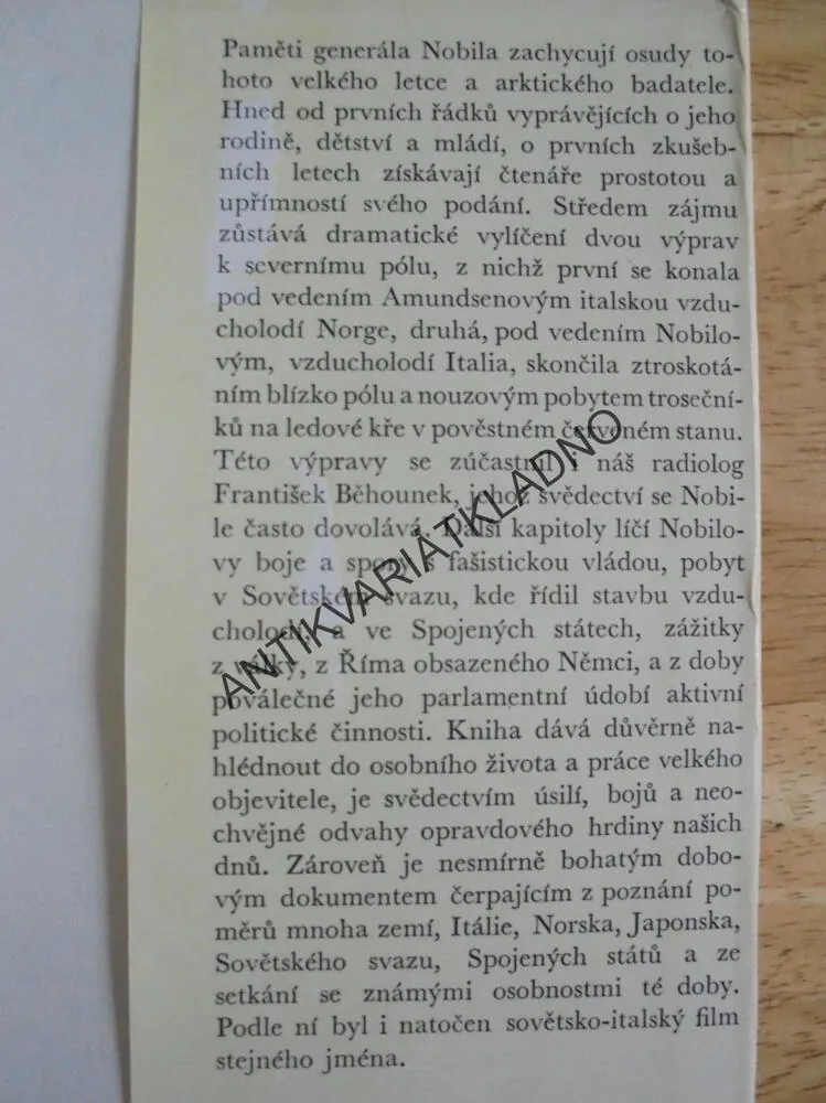 ČERVENÝ STAN, UMBERTO NOBILE, LETECTVÍ, LETEC