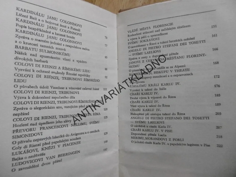 FRANCESCO PETRARCA, LISTY VELKÝM I MALÝM TOHOTO SVĚTA, **an