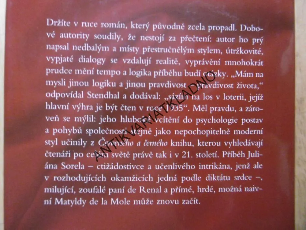 ČERVENÝ A ČERNÝ, STENDHAL, **an