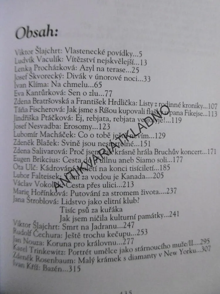 STOLETÍ LÁSKY A NENÁVISTI, ANTOLOGIE ČESKÉM PRÓZY, **an 
