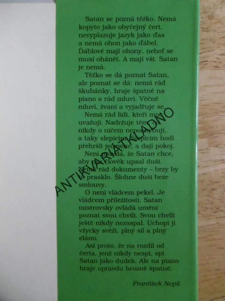 KNĚŽNIN PRSTEN, KDE JSI CHODIL SATANE? FRANTIŠEK NEPIL, **an