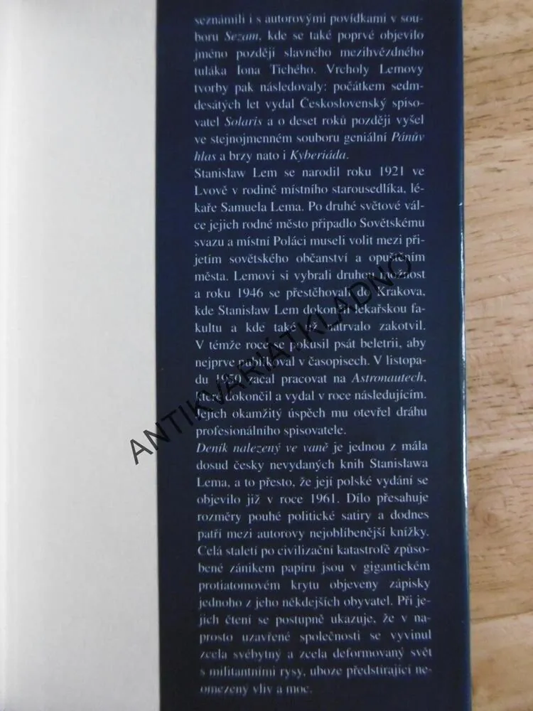 DENÍK NALEZENÝ VE VANĚ, STANISLAW LEM, **an