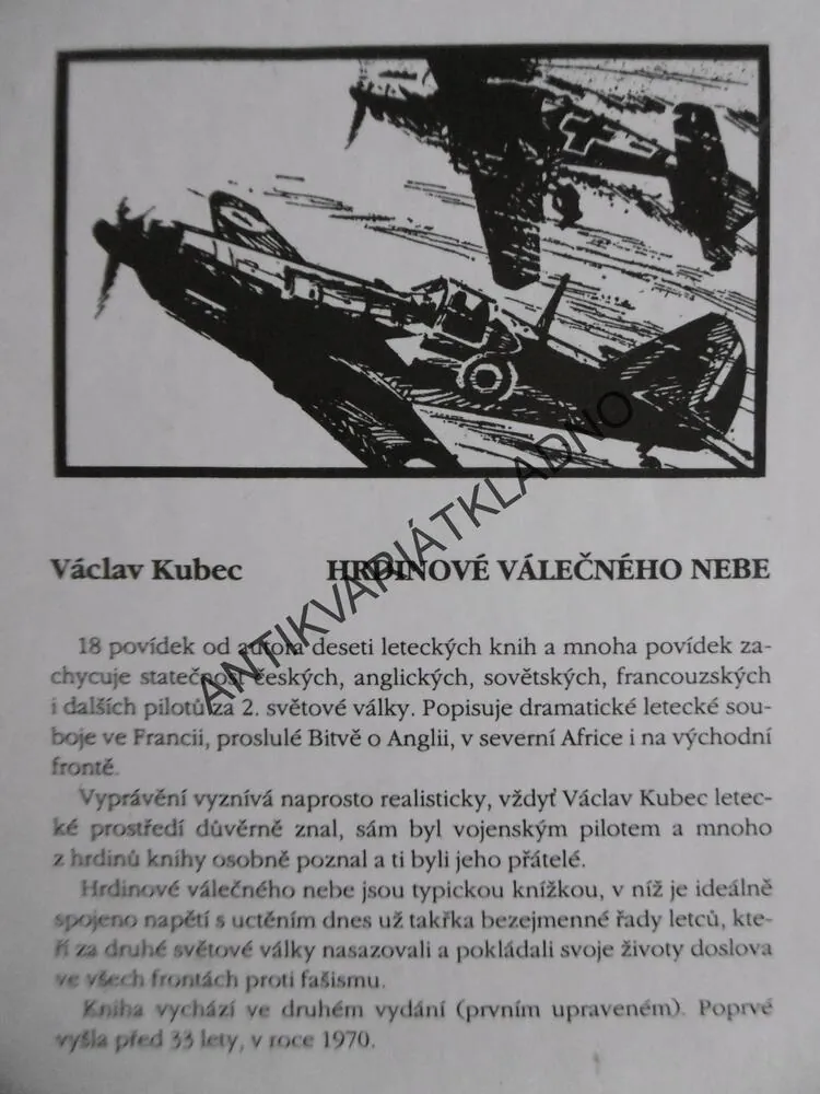 HRDINOVÉ VÁLEČNÉHO NEBE, VÁCLAV KUBEC,LETECTVÍ, **an
