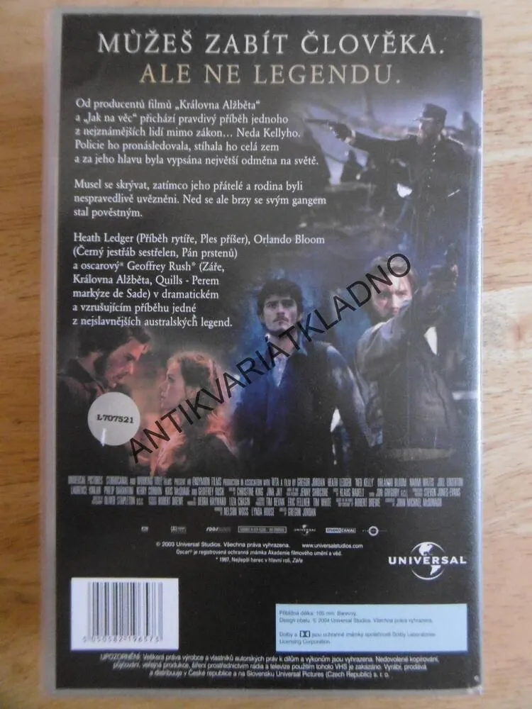 NED KELLY, HEATH LEDGER, NAOMI WATTS, ORLANDO BLOOM, VHS