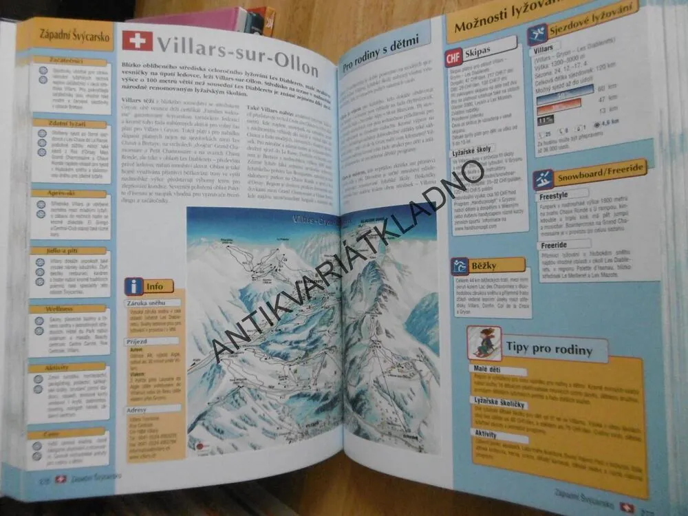 VELKÝ SKI ATLAS, PRŮVODCE NEJLEPŠÍMI ZIMNÍMI STŘEDIKY V ALPÁCH, VČETNĚ AUTOMAPY, **an