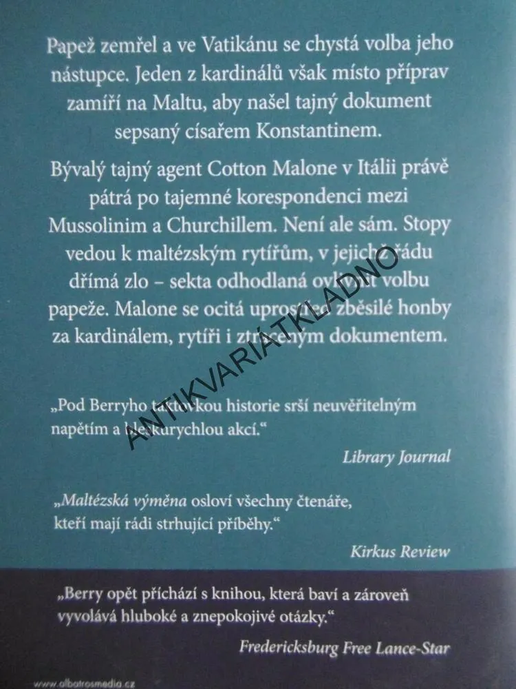 MALTÉZSKÁ VÝMĚNA, STEVE BERRY, **an