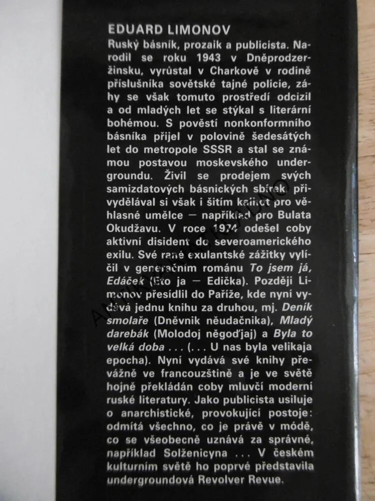 TO JSEM JÁ, EDÁČEK, EDUARD LIMONOV, **an