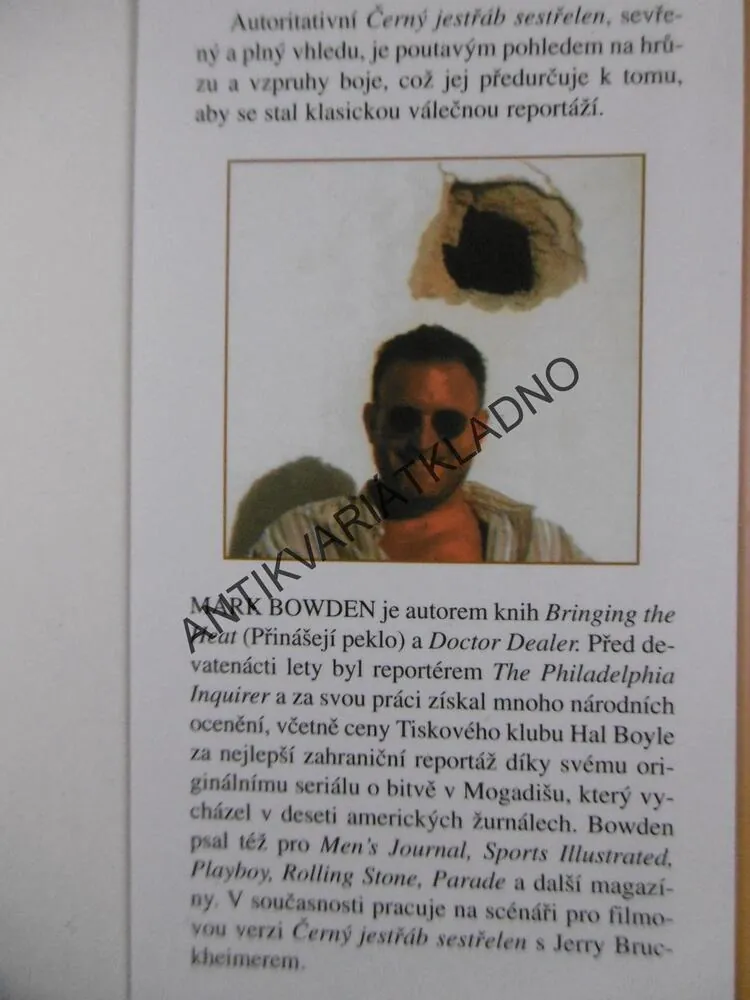 ČERNÝ JESTŘÁB SESTŘELEN, MARK BOWDEN, **an