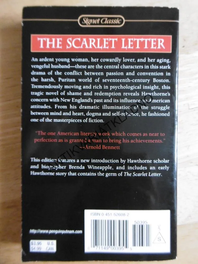 THE SCARLET LETTER, NATHANIEL HAWTHORNE, ANGLICKY, **an