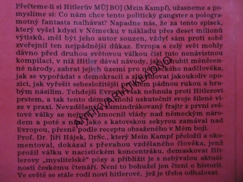 HITLERŮV MEIN KAMPF S KOMENTÁŘEM JIŘÍHO HÁJKA, **an
