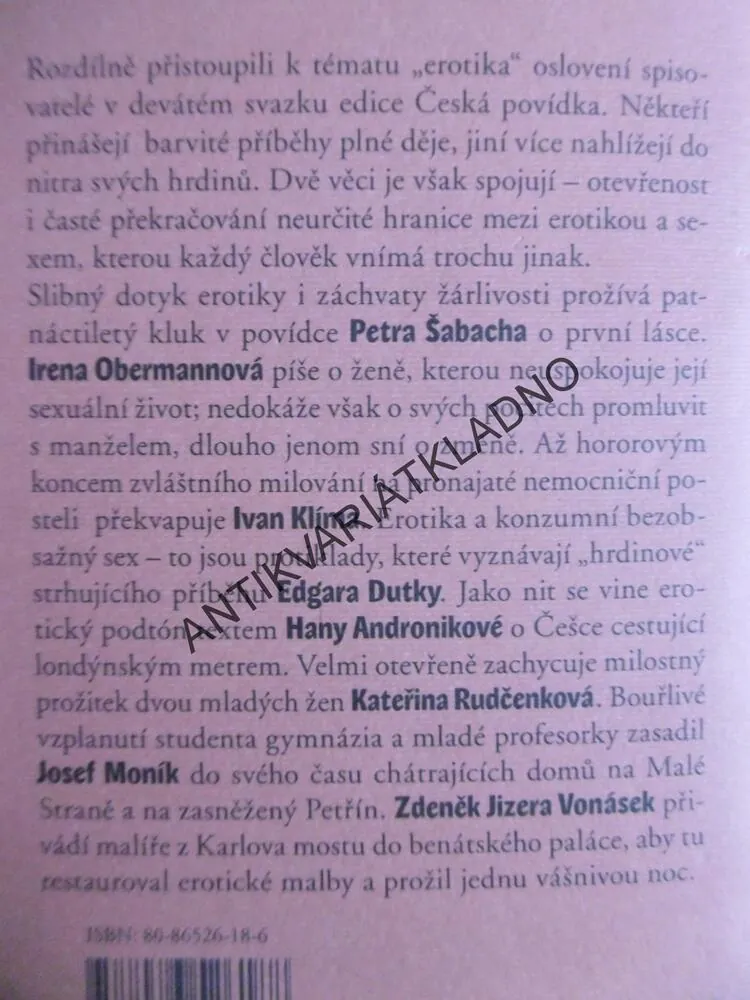 SCHŮZKY S EROTIKOU, IRENA OBERMANNOVÁ, IVAN KLÍMA, ZDENĚK JIZERA VONÁSEK, **an