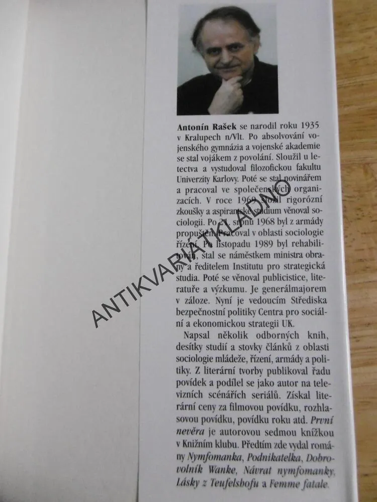 PRVNÍ NEVĚRA, ANTONÍN RAŠEK, **an