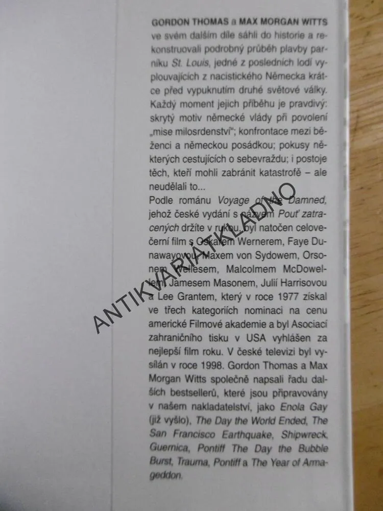 POUŤ ZATRACENÝCH, GORDON THOMAS, MAX MORGAN WITTS, **an