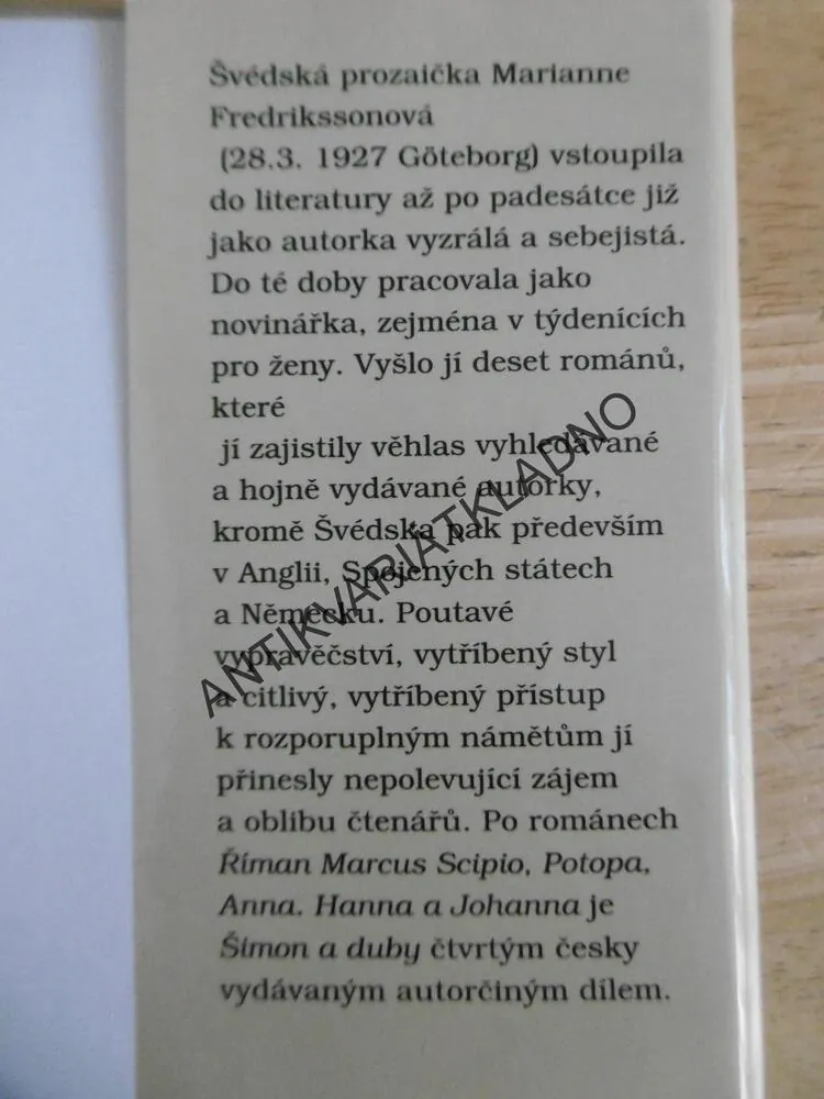 ŠIMON A DUBY, MARIANNE FREDRIKSSONOVÁ, **an