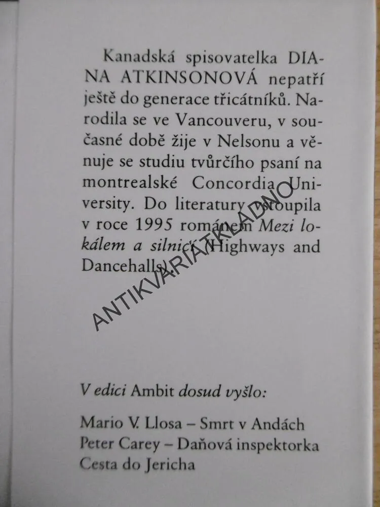 MEZI LOKÁLEM A SILNICÍ, DIANA ATKINSONOVÁ, **an