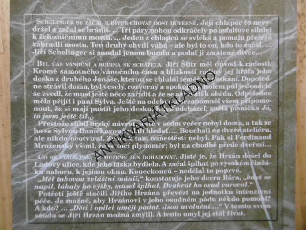 SCHELINGER, ŠLITR, HRZÁN - TRAGICKÁ ÚMRTÍ, MICHAL ZÍTKO, **an