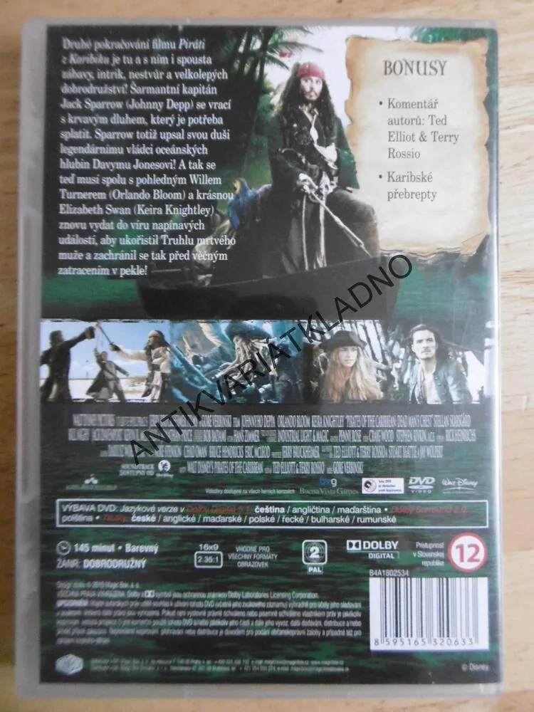 PIRÁTI Z KARIBIKU, TRUHLA MRTVÉHO MUŽE, DVD FILM