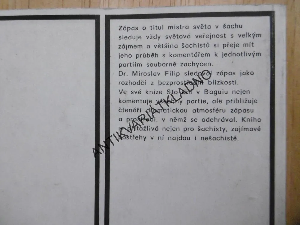 STO DNÍ V BAGUIU, MIROSLAV FILIP, ŠACHY