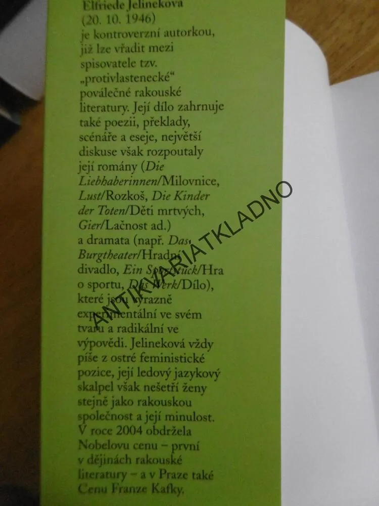 PIANISTKA, E.JELINEKOVÁ, **an