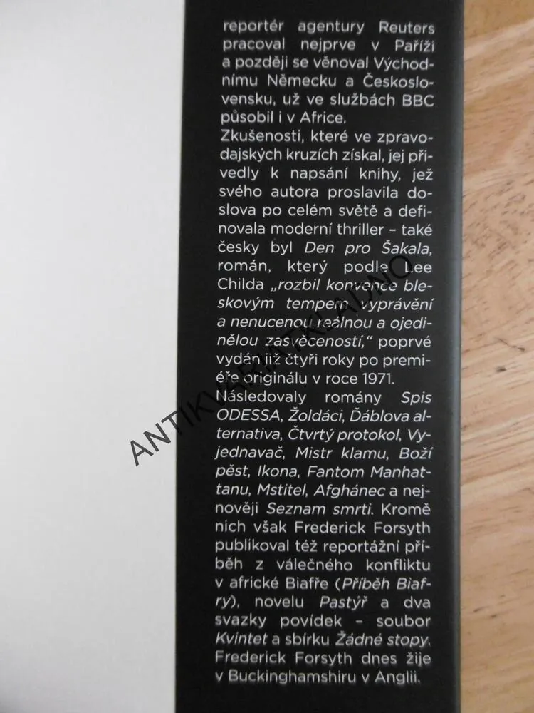 FREDERICK FORSYTH, VYPRAVĚČ, VLASTNÍ ŽIVOTOPIS, **an