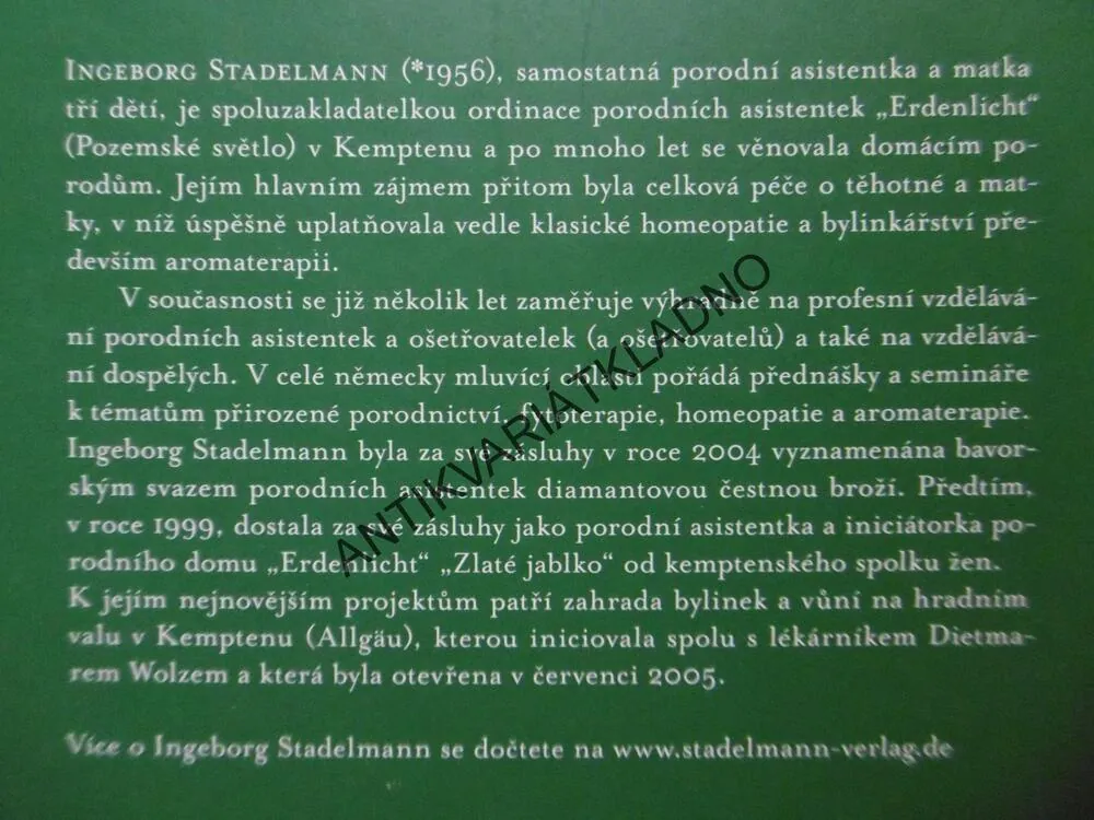 ZDRAVÉ TĚHOTENSTVÍ PŘIROZENÝ POROD, INGEBORG STADELMANN, **an
