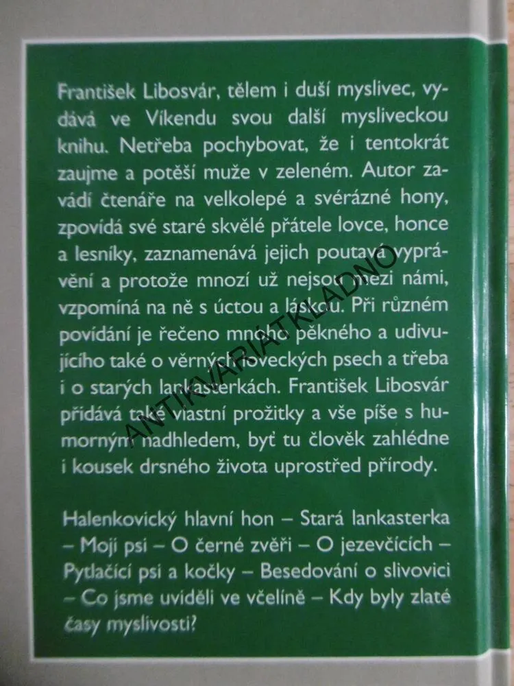 MYSLIVECKÉ BESEDOVÁNÍ, FRANTIŠEK LIBOSVÁR, **an