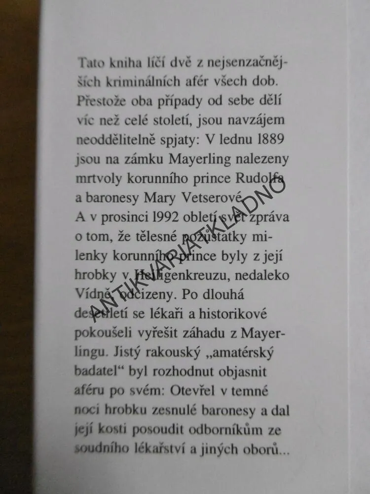 CAUSA MAYERLING - ŽIVOT A SMRT MARY VETSEROVÉ, GEORG MARKUS, **an