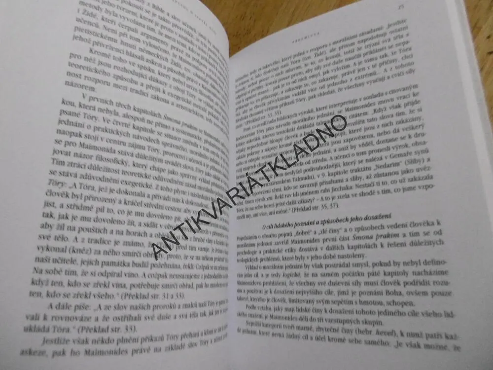 OSM KAPITOL O LIDSKÉ DUŠI A MRAVNÍM KONÁNÍ, RABIHO MOŠE BEN MAJMONA, **an