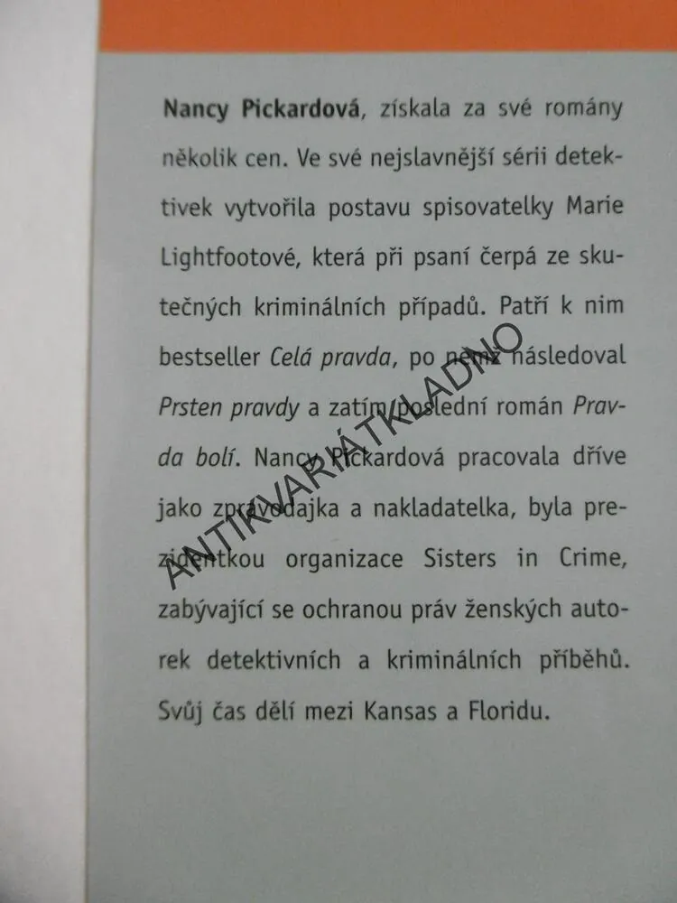 PRSTEN PRAVDY, NANCY PICKARDOVÁ, **an