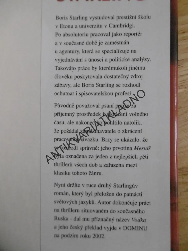 BOUŘE, BORIS STARLING, **an