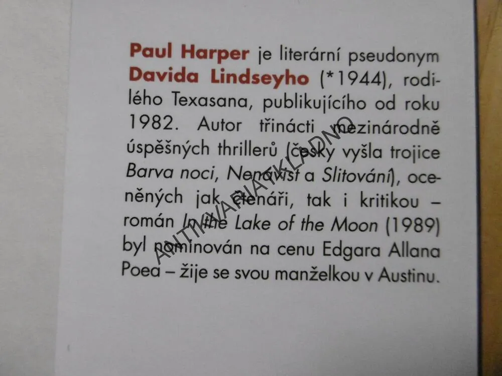 NEJVYŠŠÍ UTAJENÍ, PAUL HARPER, **an
