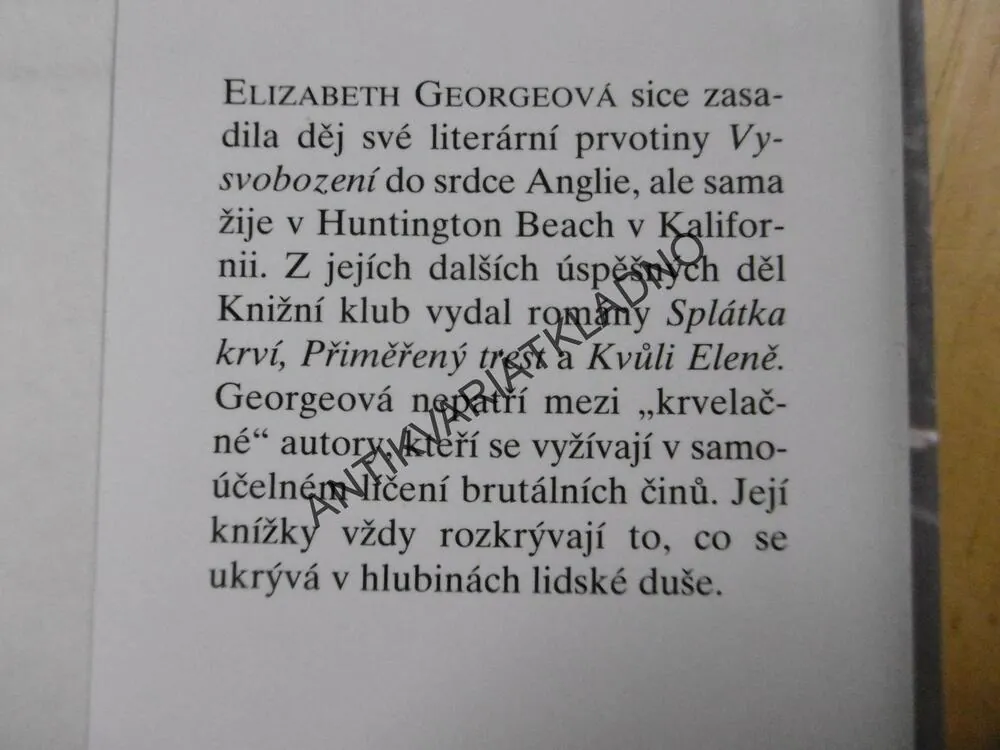 VYSVOBOZENÍ, ELIZABETH GEORGEOVÁ, **an