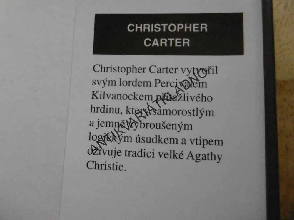 POSLEDNÍ PŘÍPAD AGATHY CHRISTIE, CHRISTOPHER CARTER, **an
