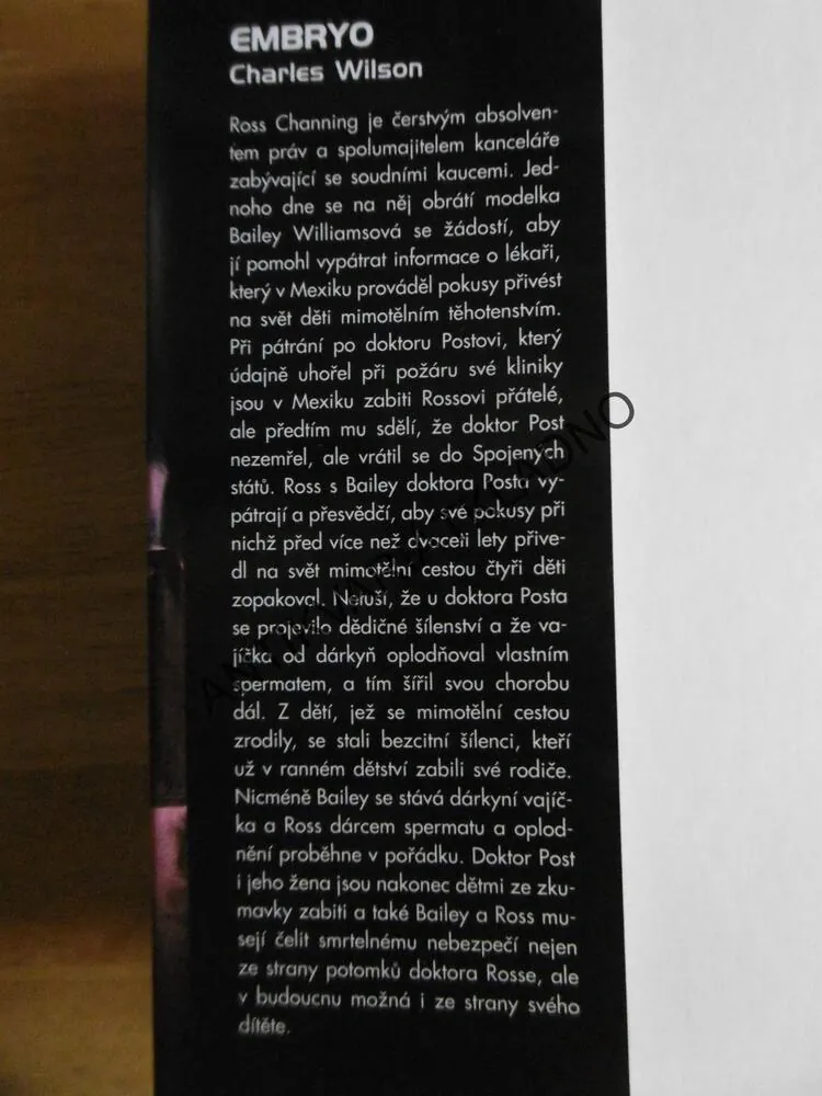 EMBRYO, CHARLES WILSON, **an