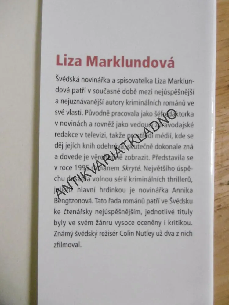 SVĚDEK, LIZA MARKLUND, **an