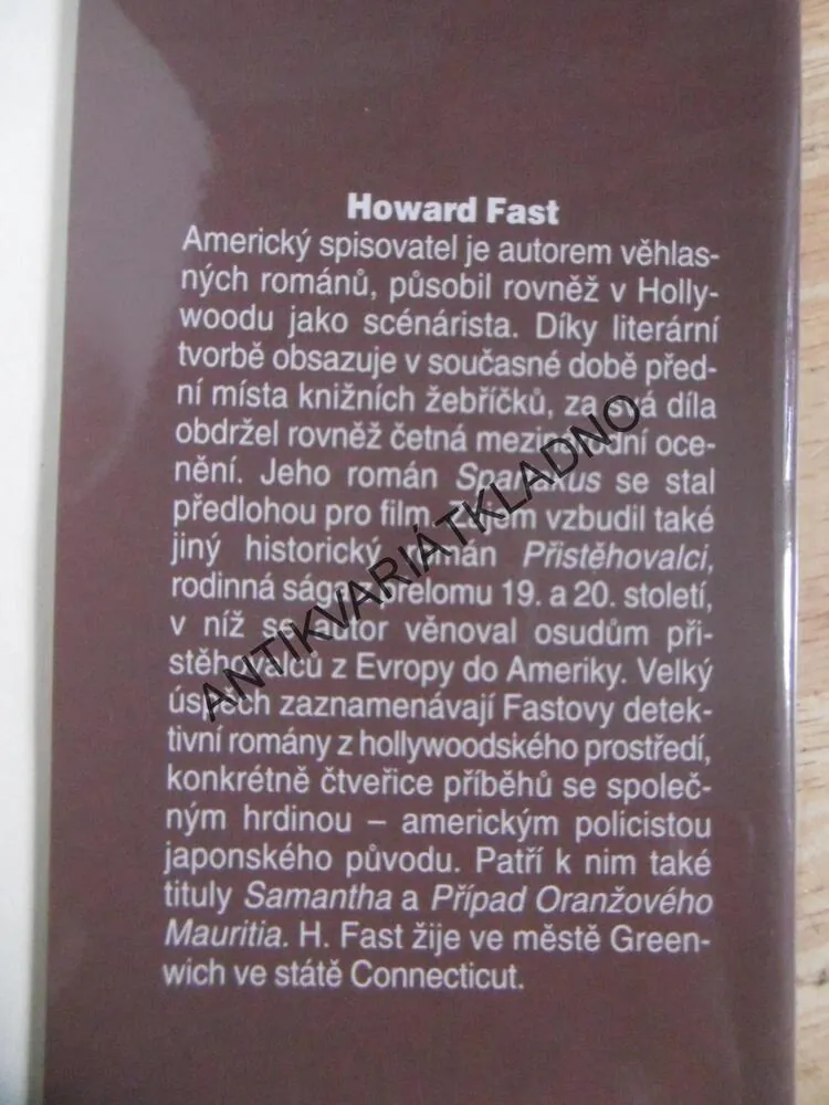 PŘÍPAD PODEMLETÉHO BAZÉNU, PŘÍPAD UNESENÉHO ANDĚLA, HOWARD FAST, **an