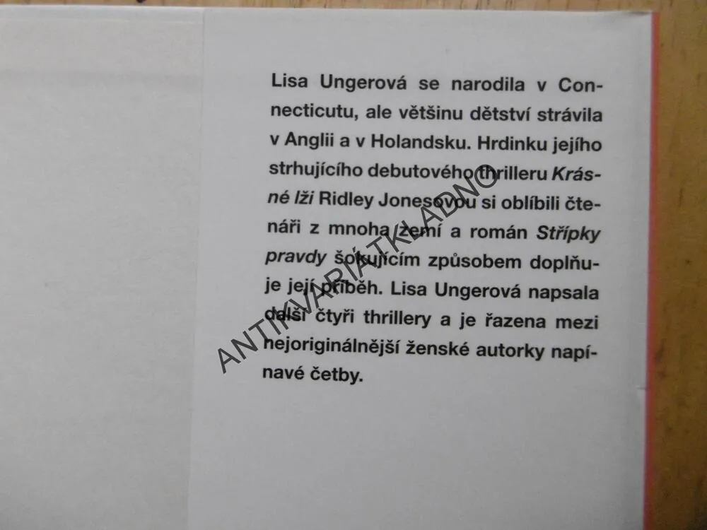 STŘÍPKY PRAVDY, LISA UNGEROVÁ, **an