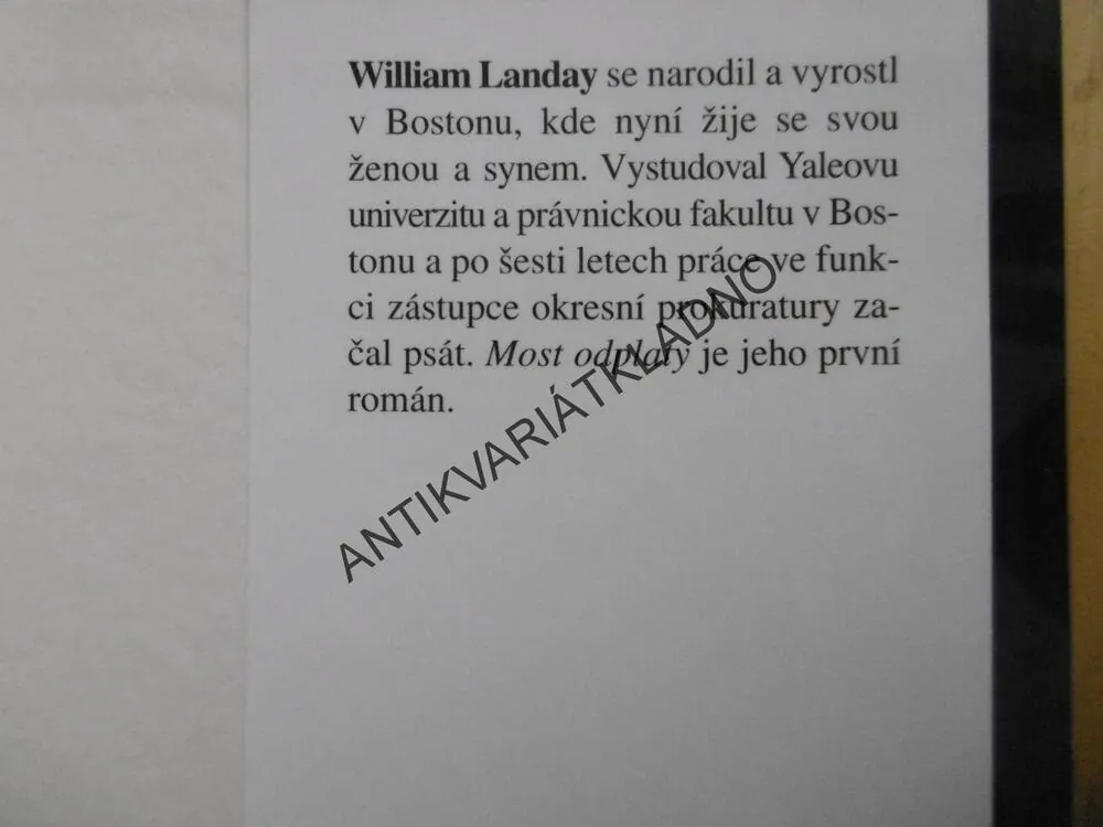 MOST ODPLATY, WILLIAM LANDAY, **an