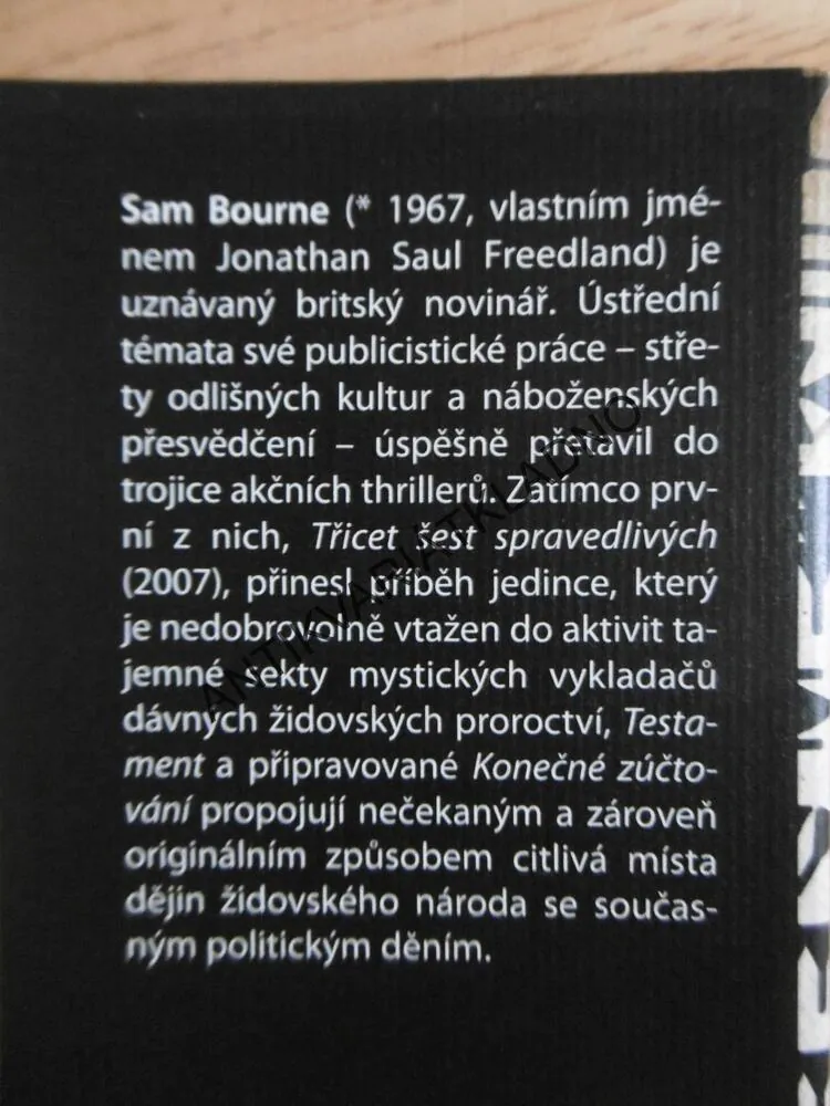 TESTAMENT, SAM BOURNE, **an