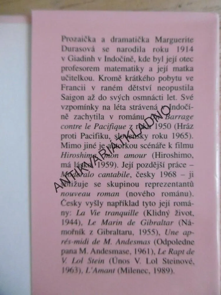 MILENEC ZE SEVERNÍ ČÍNY, MARGUERITE DURAS, **an