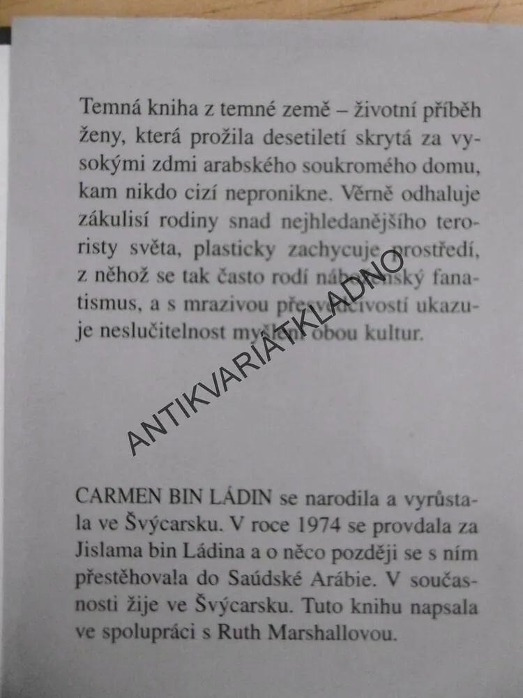 TEMNÉ KRÁLOVSTVÍ, CARMEN BIN LÁDIN, **an