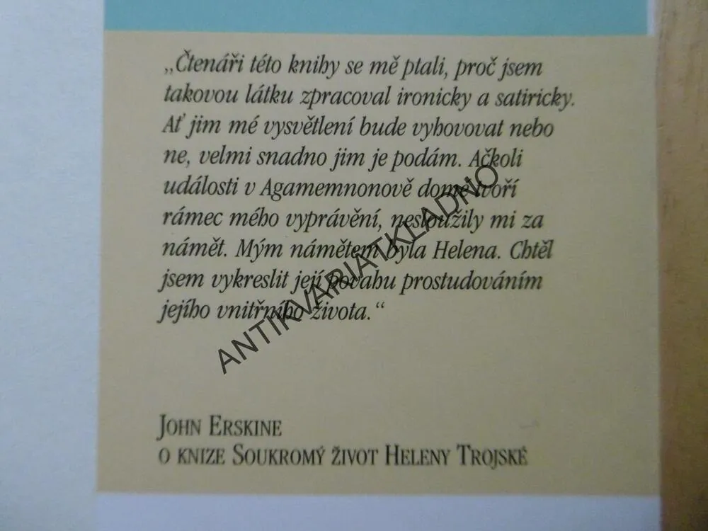 SOUKROMÝ ŽIVOT HELENY TROJSKÉ, JOHN ERSKINE, **an