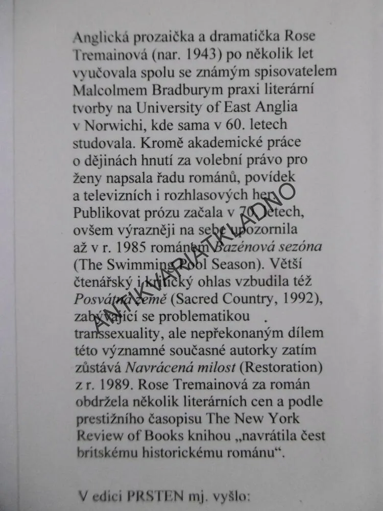 NAVRÁCENÁ MILOST, ROSE TREMAINOVÁ, **an